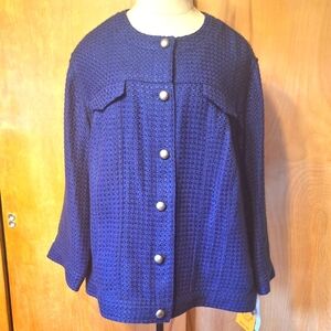 Vintage Ruby RD Woman Tweed Blazer, "Saphire" Style#95234, Size 22W, NWT